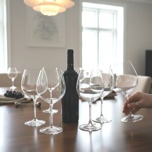 Riedel Vivant Pinot Noir Wine Glasses, Crystal Stemmed Balloon, Set of 6